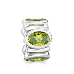 Genuine Retired PANDORA Oval Lights Lime Green CZ Charm